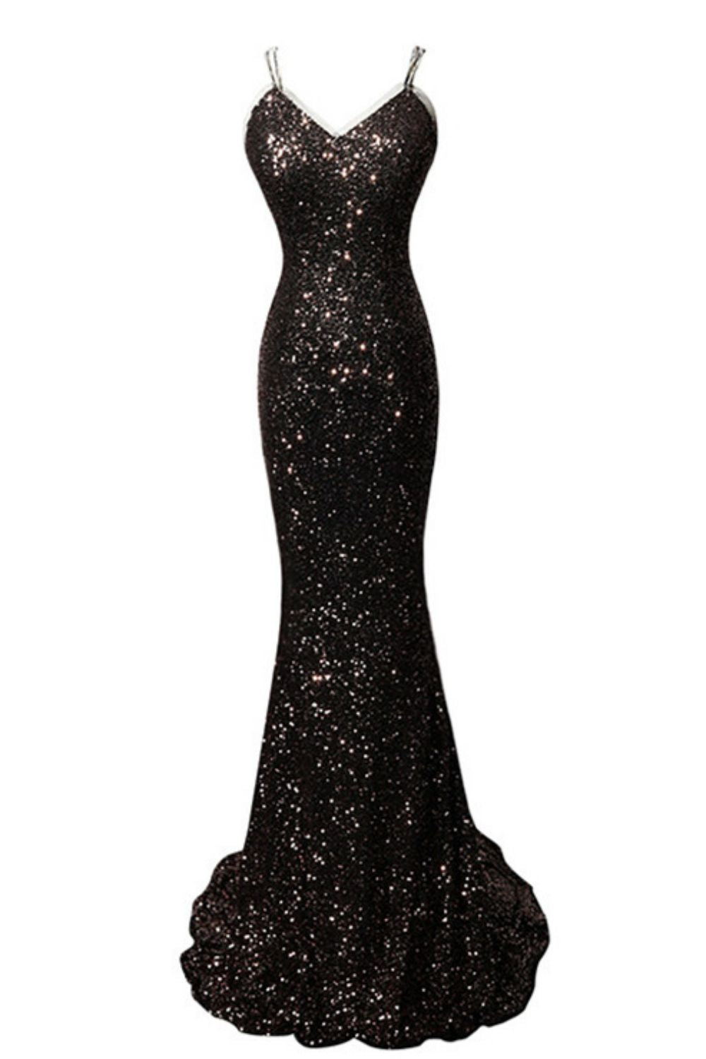 Vestido de fiesta largo Weitese con tirantes finos y espalda abierta y corte sirena sexy